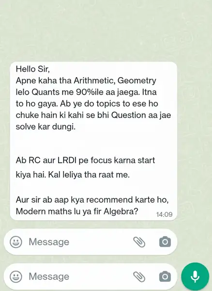 Student WhatsApp testimonial 5